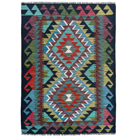 Hand Made Afghan Kilim 2' 10" x 3' 11" ft / 86 x 120 cm - No. P37104