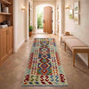 Multi Color ful Flat-Weave Wool Kilim Runner 2' 6" x 6' 5" ft / 75 x 196 cm - No. P37117