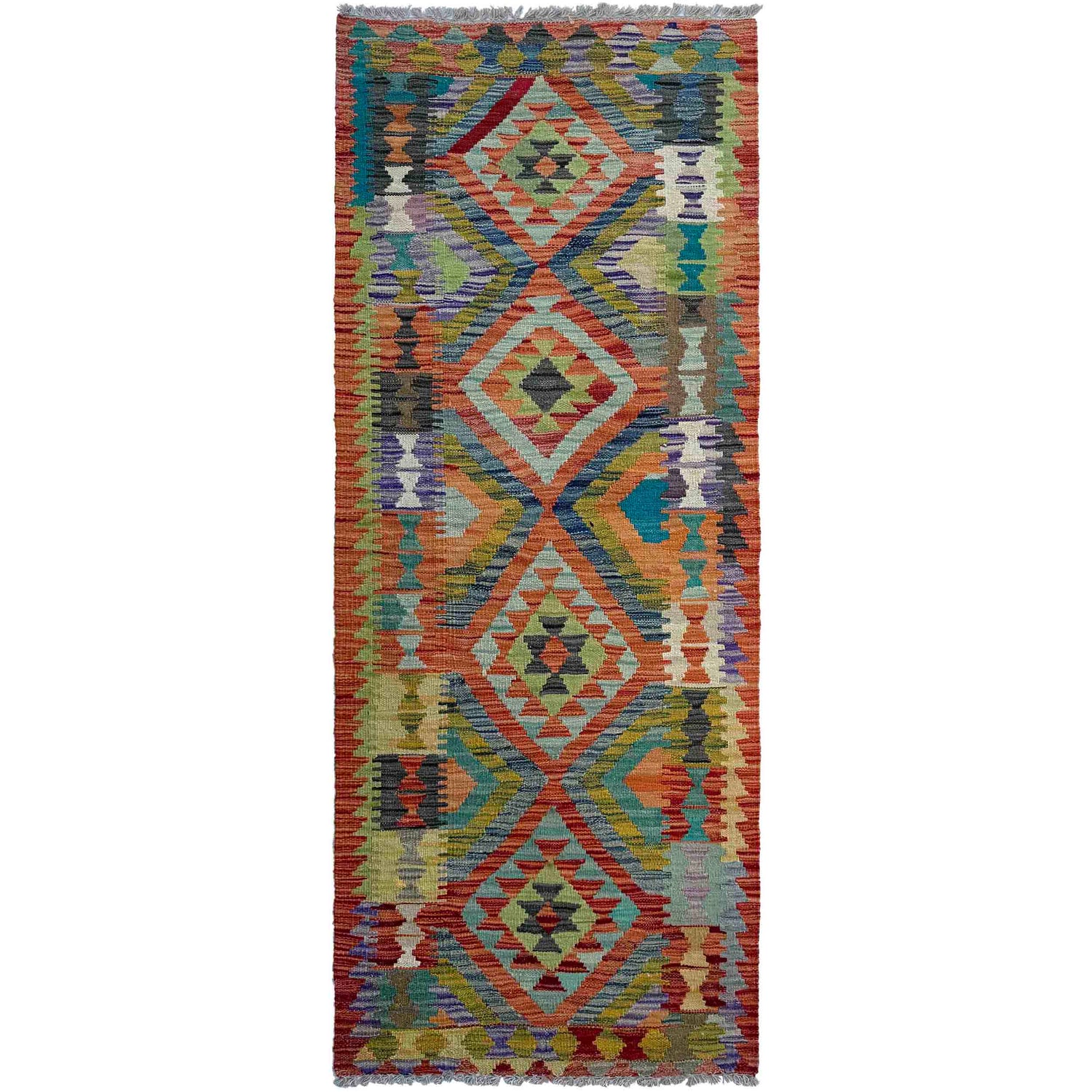 Handmade Vegetable Kelim Runner 2' 5" x 6' 9" ft / 73 x 206 cm - No. P37119