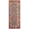 Multi Color ful Flat-Weave Wool Kilim Runner 2' 6" x 6' 7" ft / 75 x 200 cm - No. P37123