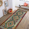 Hand Knotted Afghan Style Kilim Runner 2' 6" x 6' 8" ft / 76 x 203 cm - No. P37125