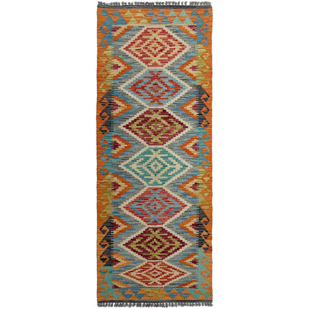 Handmade Vegetable Kelim Runner 2' 4" x 6' 3" ft / 72 x 190 cm - No. P37126
