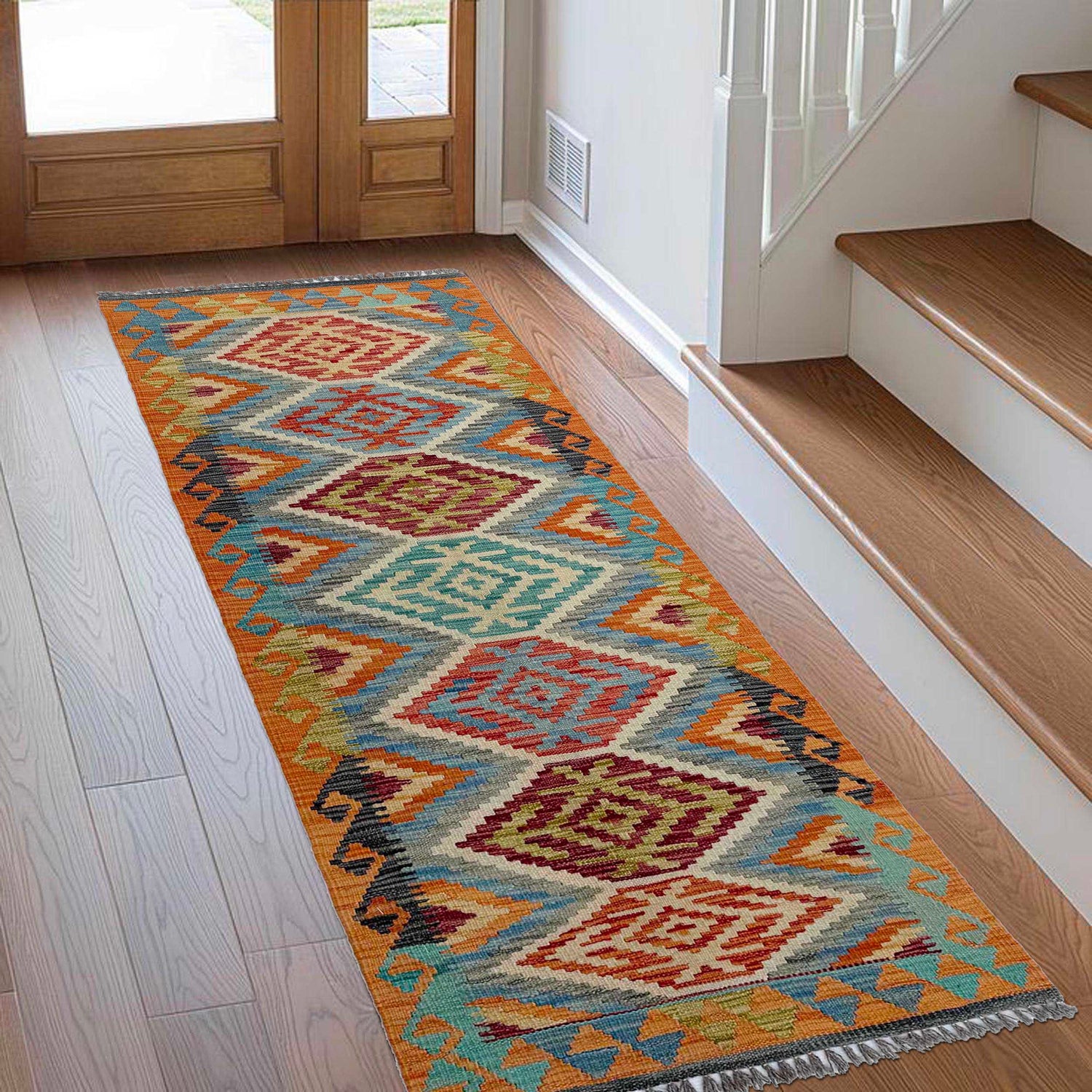 Handmade Vegetable Kelim Runner 2' 4" x 6' 3" ft / 72 x 190 cm - No. P37126