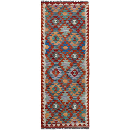 Hand Knotted Flatweave Kilim Runner 2' 5" x 6' 5" ft / 73 x 196 cm - No. P37135