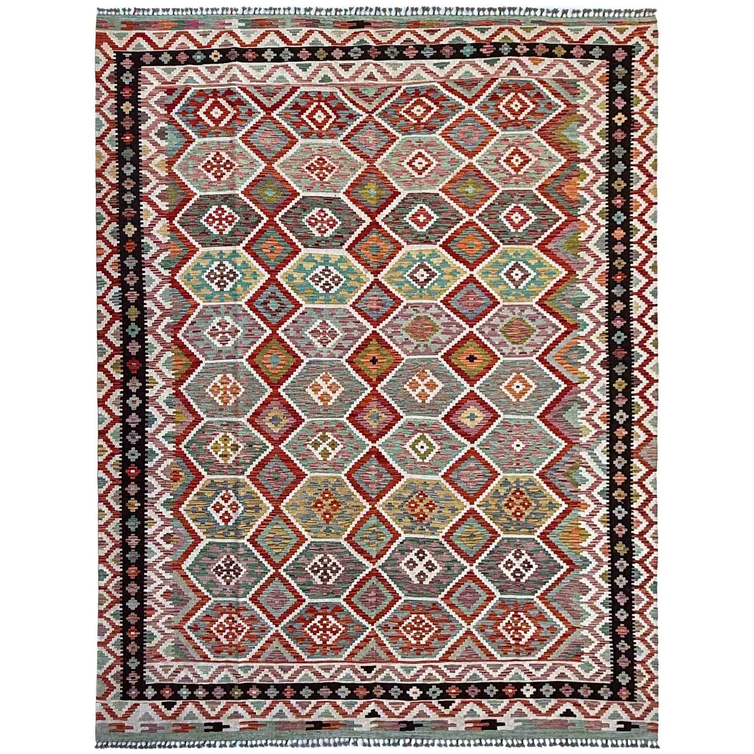 Hand Made Afghan Kilim 8' 5" x 11' 5" ft / 257 x 348 cm - No. P37143