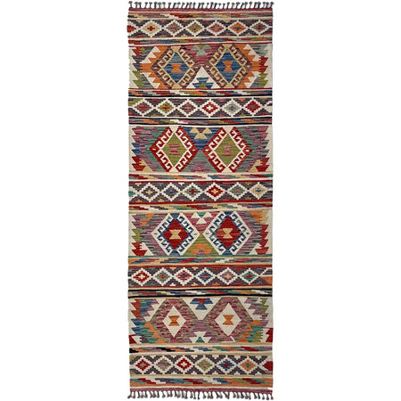 Hand Knotted Flatweave Kilim Runner 2' 9" x 8' 1" ft / 83 x 246 cm - No. P37144