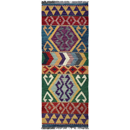 Hand Woven Wool Kelim Runner 1' 9" x 4' 10"  ft / 54 x 147 cm - No. P37211
