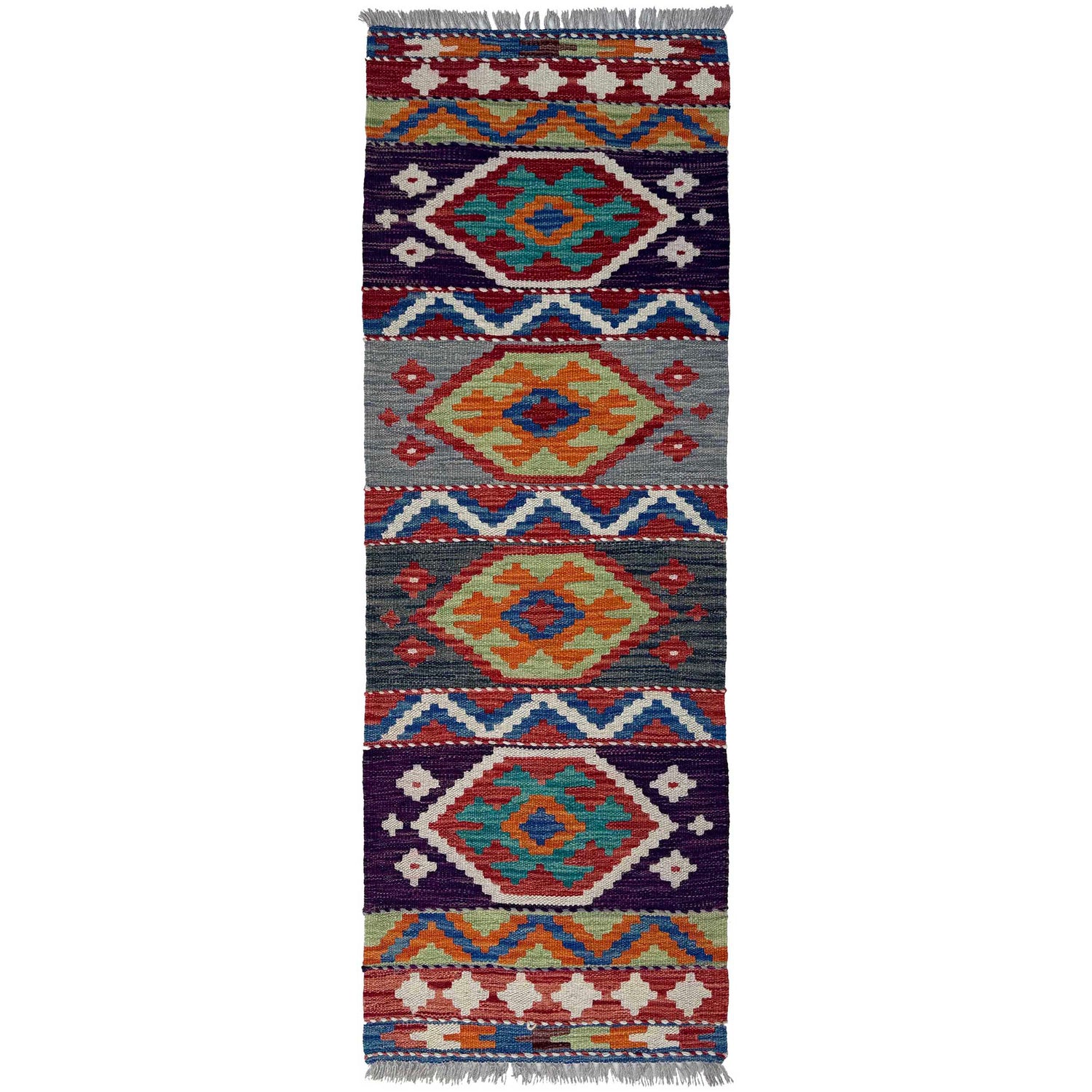 Hand Knotted Flatweave Kilim Runner 1' 8" x 4' 11"  ft / 50 x 149 cm - No. P37230