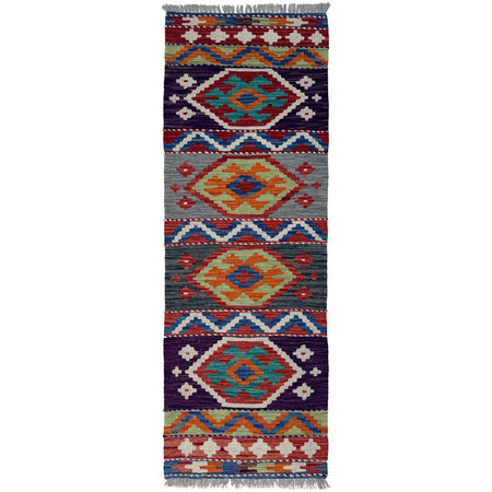Hand Knotted Flatweave Kilim Runner 1' 8" x 4' 11"  ft / 50 x 149 cm - No. P37230