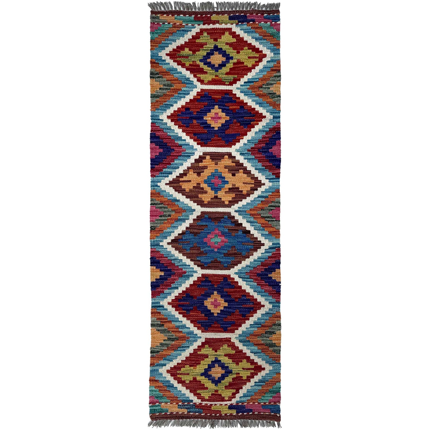 Handmade Afghan Vegetable Kilim Runner 1' 7" x 5' 2"  ft / 49 x 158 cm - No. P37231