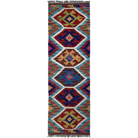 Handmade Afghan Vegetable Kilim Runner 1' 7" x 5' 2"  ft / 49 x 158 cm - No. P37231