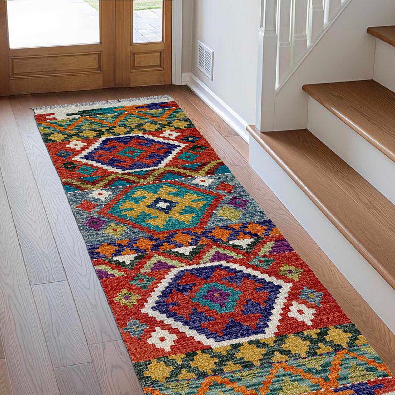 Short Kilim Runner 1' 8" x 4' 9"  ft / 52 x 145 cm - No. P37233