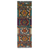 Multi Color ful Flat-Weave Wool Kilim Runner 1' 8" x 5' 4"  ft / 50 x 162 cm - No. P37234