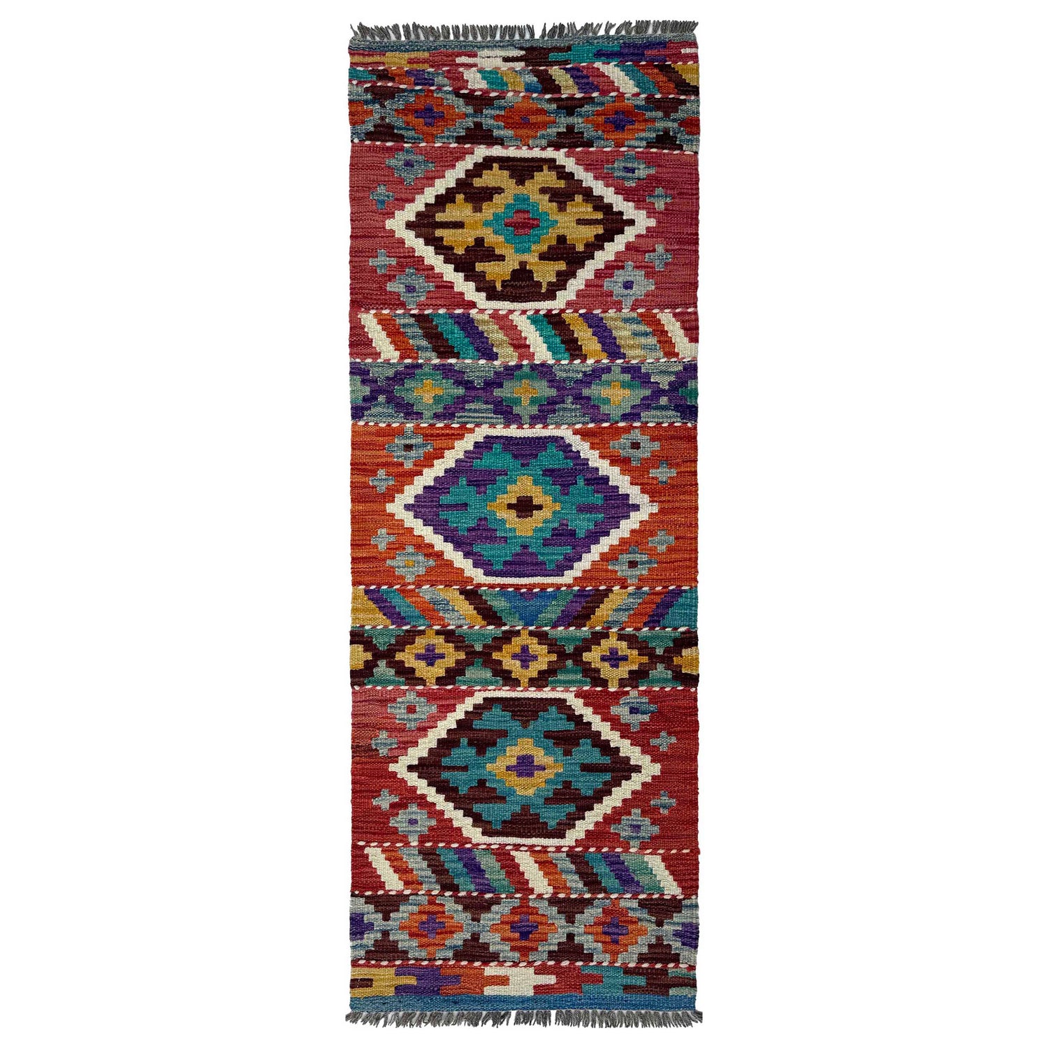 Handmade Vegetable Kilim Runner 1' 8" x 5' 1"  ft / 52 x 154 cm - No. P37236