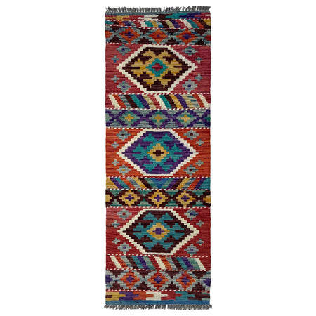 Handmade Vegetable Kilim Runner 1' 8" x 5' 1"  ft / 52 x 154 cm - No. P37236