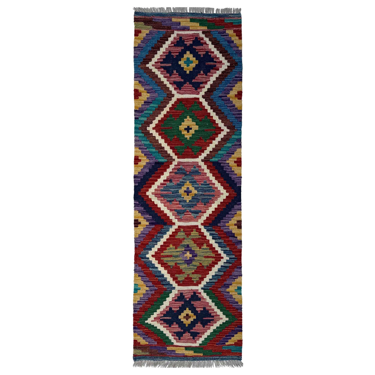 Handmade Turkish Design Wool Kilim Runner 1' 8" x 4' 10"  ft / 50 x 148 cm - No. P37240