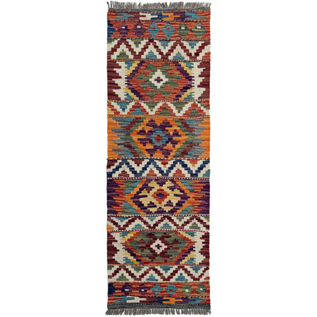Hand Woven Wool Kelim Runner 1' 7" x 4' 11"  ft / 48 x 150 cm - No. P37242