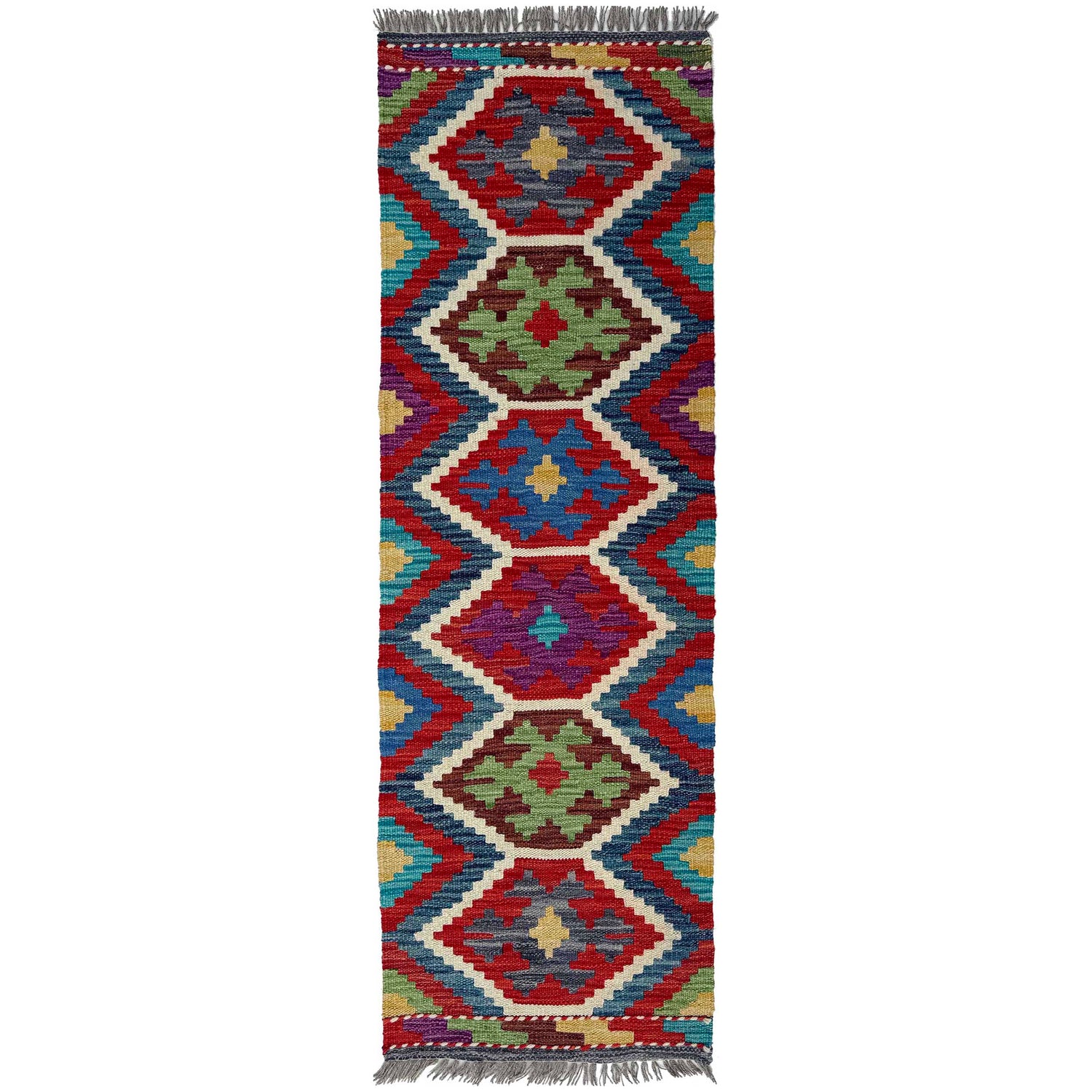 Hand Knotted Flatweave Kilim Runner 1' 8" x 5' 2"  ft / 50 x 157 cm - No. P37253
