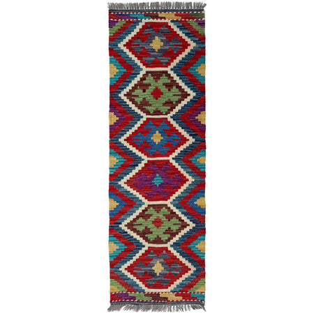 Hand Knotted Flatweave Kilim Runner 1' 8" x 5' 2"  ft / 50 x 157 cm - No. P37253