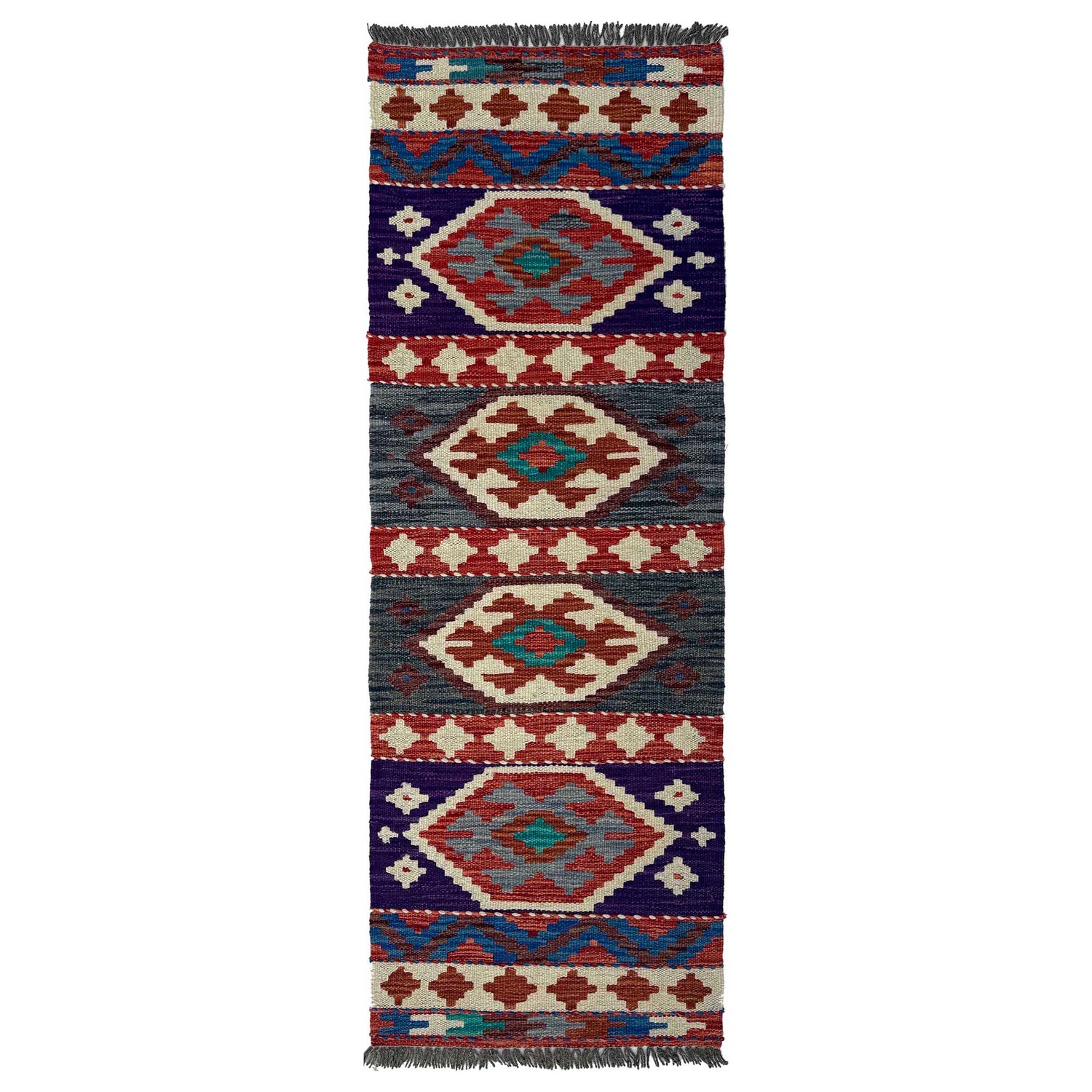Handmade Afghan Vegetable Kilim Runner 1' 7" x 4' 11"  ft / 47 x 149 cm - No. P37254