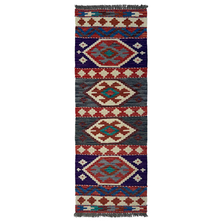 Handmade Afghan Vegetable Kilim Runner 1' 7" x 4' 11"  ft / 47 x 149 cm - No. P37254
