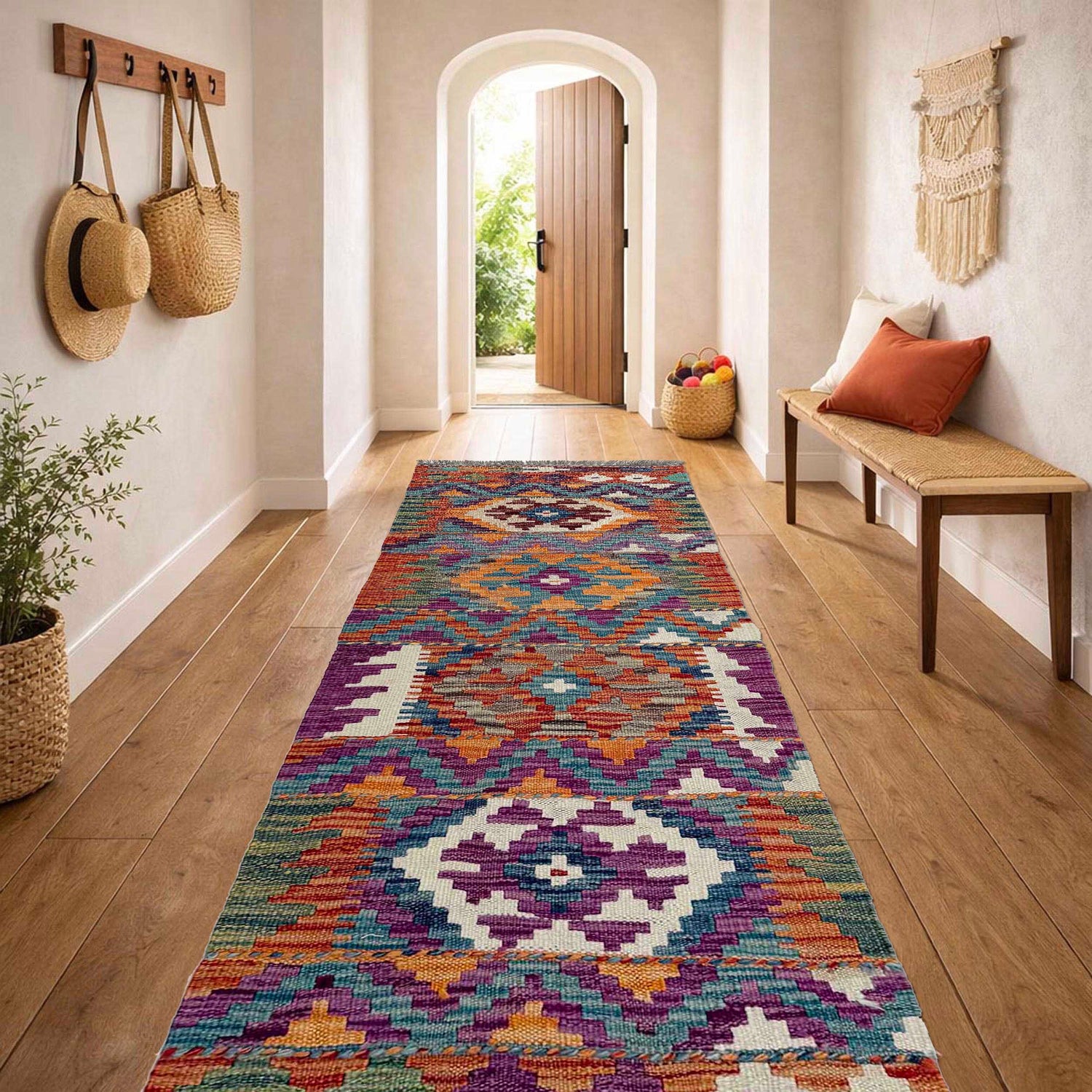 Short Chobi Kilim Runner 1' 7" x 5' 3"  ft / 48 x 160 cm - No. P37255