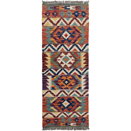 Hand Knotted Flatweave Kilim Runner 1' 8" x 4' 9"  ft / 51 x 144 cm - No. P37258