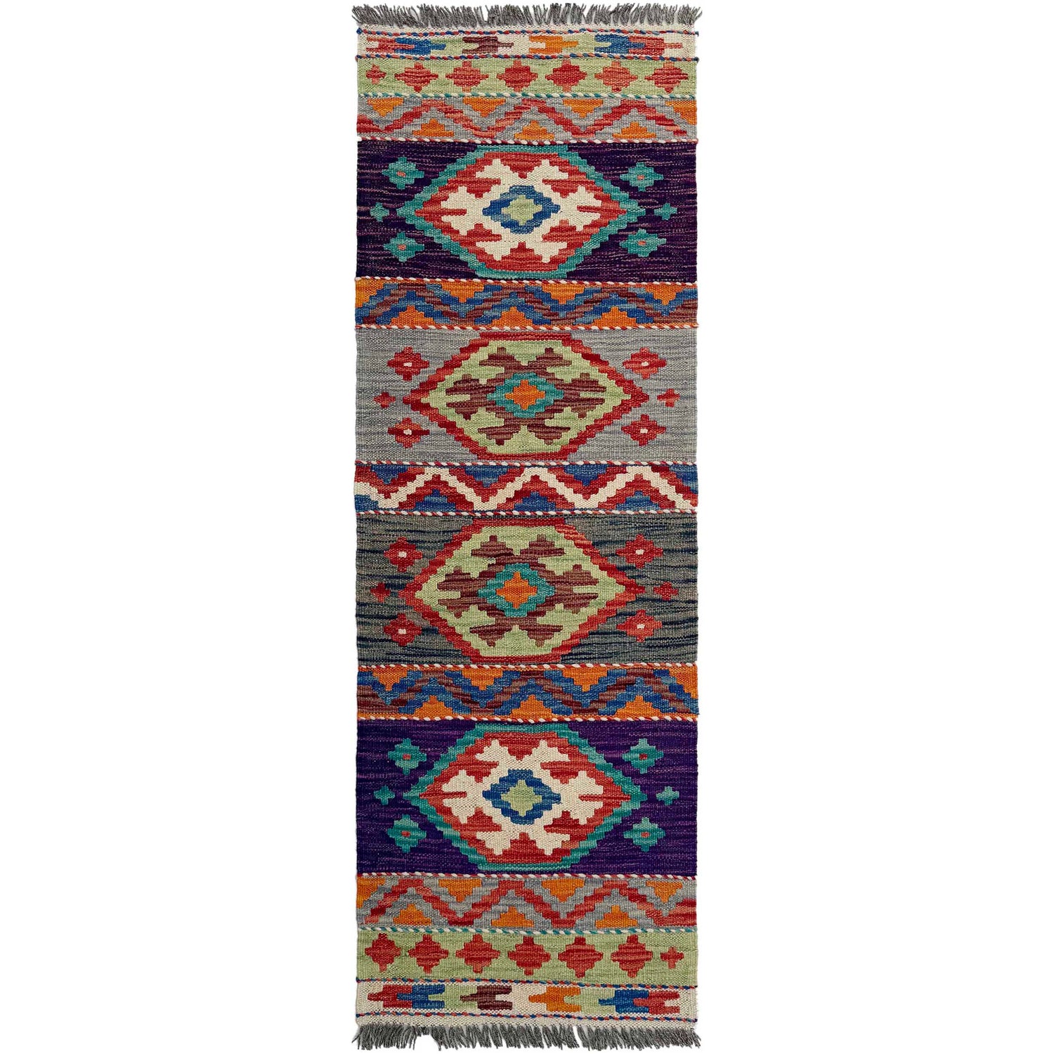 Handmade Afghan Vegetable Kilim Runner 1' 7" x 4' 9"  ft / 48 x 145 cm - No. P37260
