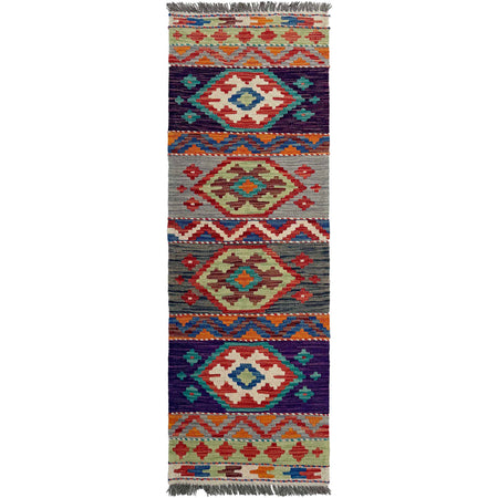 Handmade Afghan Vegetable Kilim Runner 1' 7" x 4' 9"  ft / 48 x 145 cm - No. P37260
