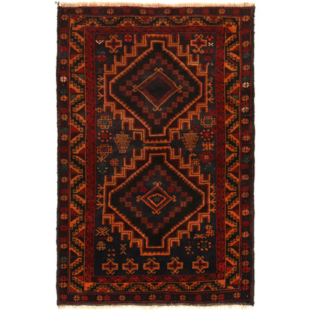 Tribal Baloch Rug 3' 0" x 4' 8" ft / 91 x 142 cm - No. R12714
