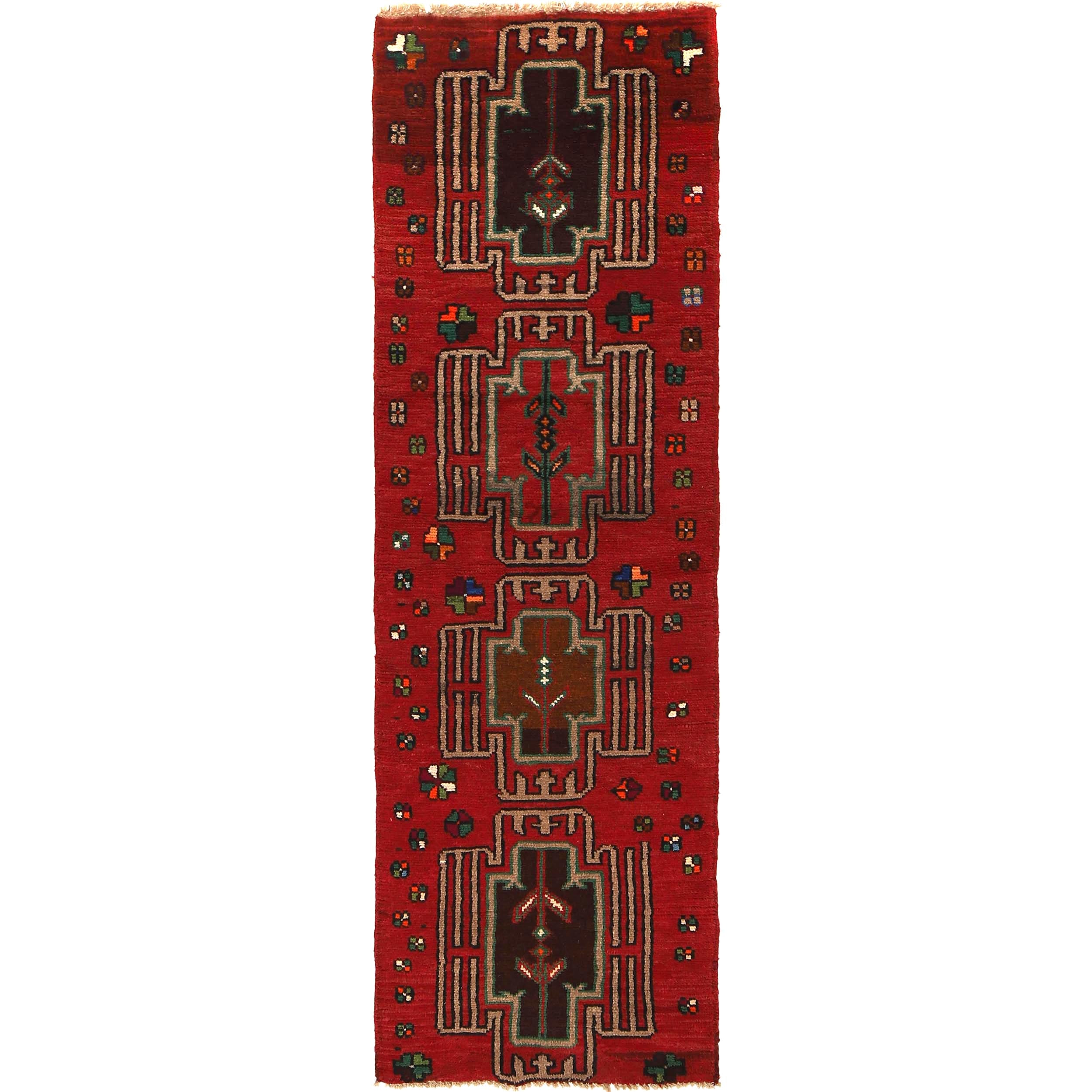 Traditional Handwoven Baluch Runner 1' 12" x 6' 8" ft / 60 x 202 cm - No. R18323