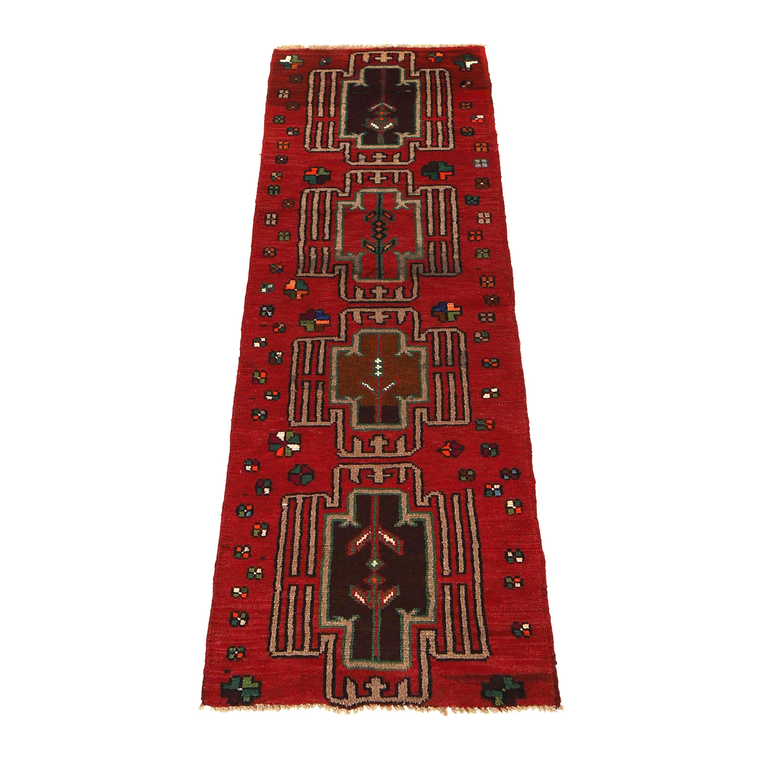 Traditional Handwoven Baluch Runner 1' 12" x 6' 8" ft / 60 x 202 cm - No. R18323
