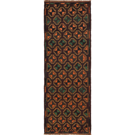 Traditional Handwoven Baluch Runner 2' 4" x 6' 8" ft / 70 x 202 cm - No. R18335