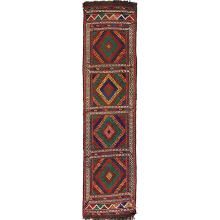 Handmade Flatweave Kilim Runner 1' 10" x 7' 5" ft / 55 x 225 cm - No. R18404