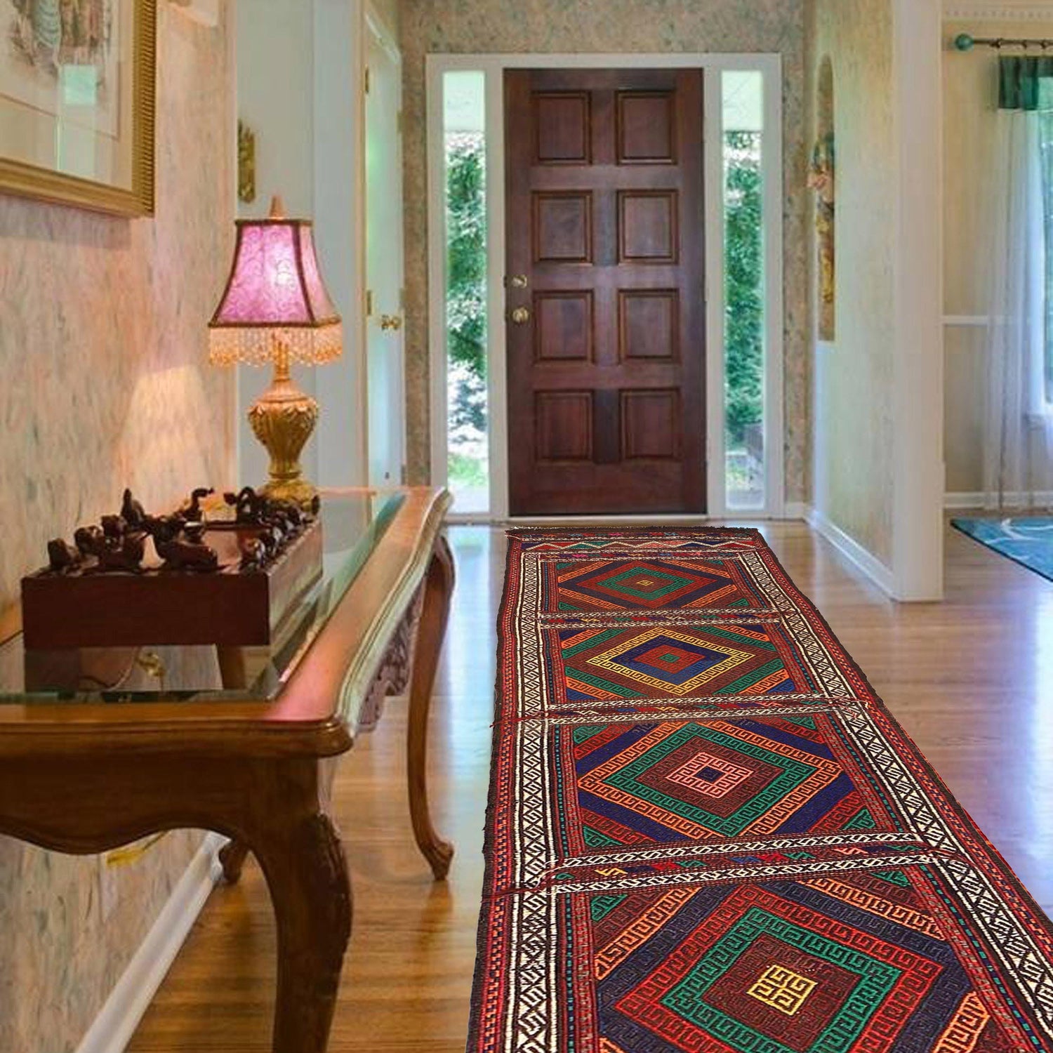 Handmade Flatweave Kilim Runner 1' 10" x 7' 5" ft / 55 x 225 cm - No. R18404