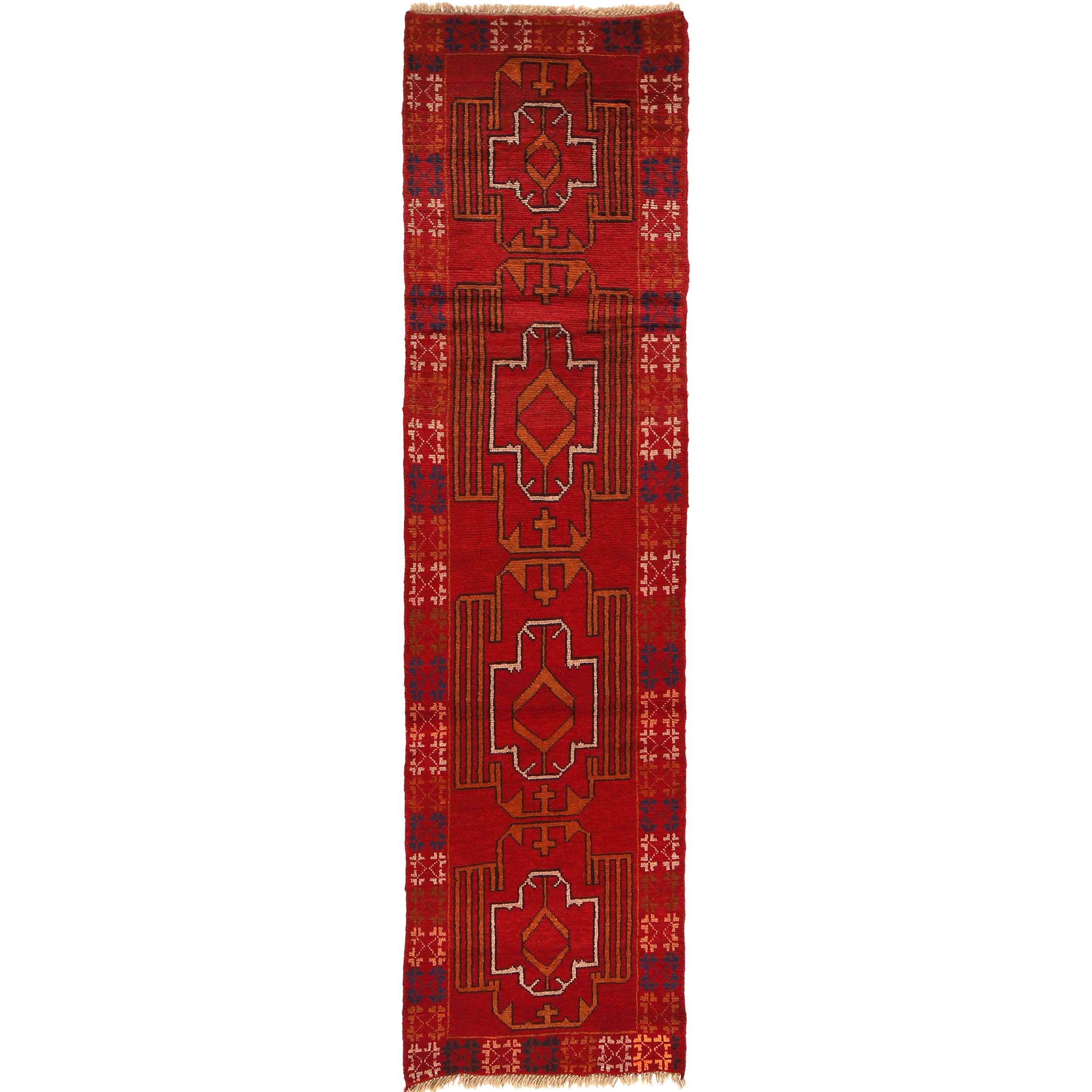 Handmade Balochi Runner Rug 2' 1" x 8' 2" ft / 64 x 250 cm - No. R18406