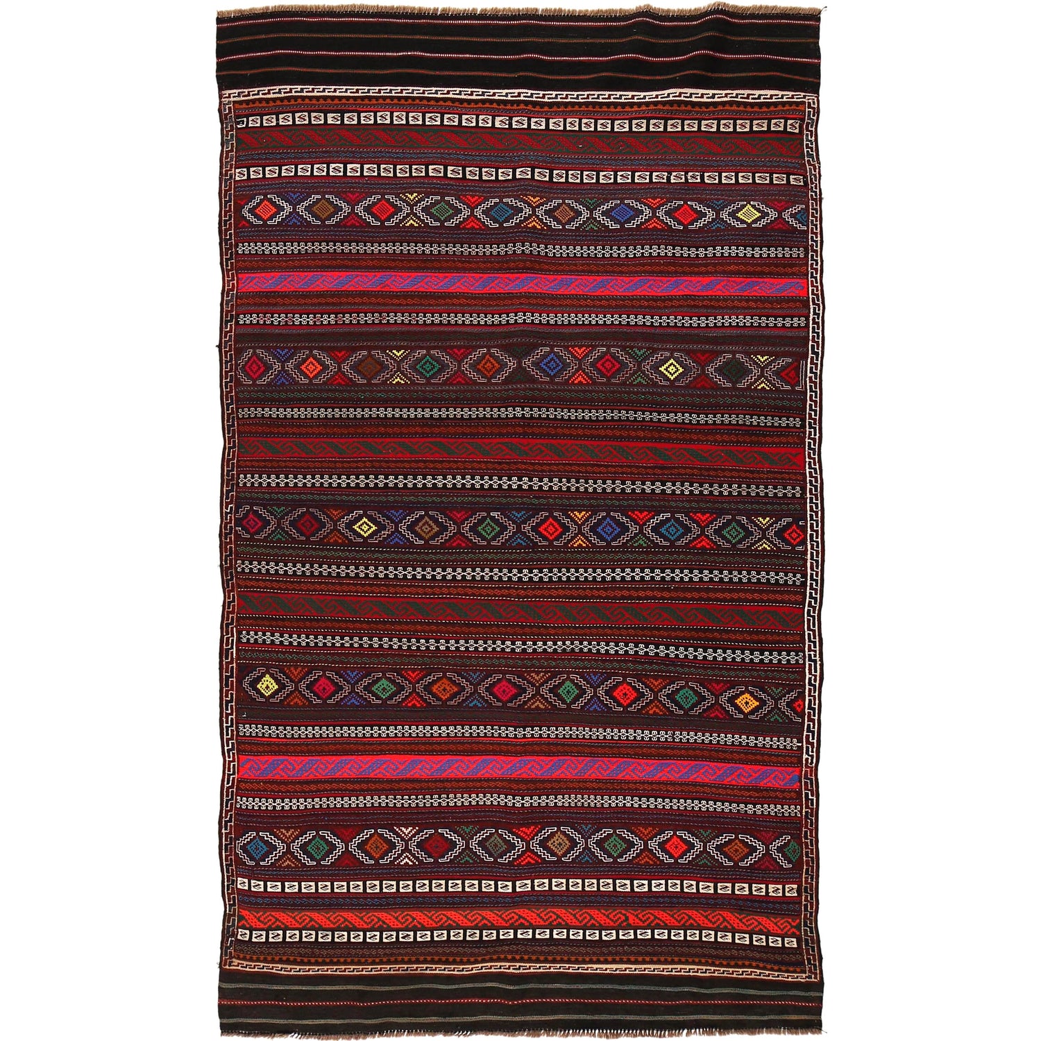 Afghan Laghari Kilim 4' 6" x 7' 8" ft / 138 x 234 cm - No. R19375