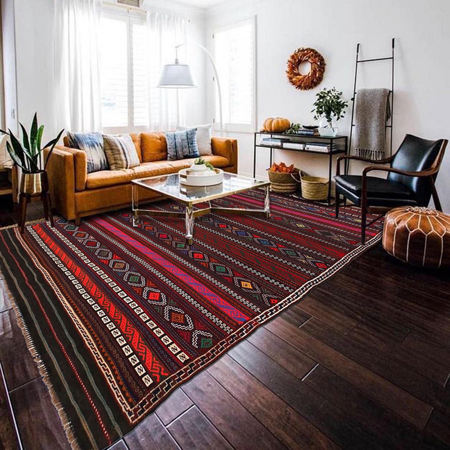 Afghan Laghari Kilim 4' 6" x 7' 8" ft / 138 x 234 cm - No. R19375