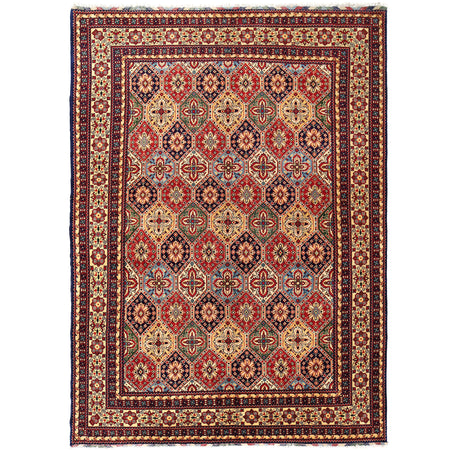 Authentic Hand-Knotted Afghan Rug 6' 9" x 9' 6" ft / 206 x 290 cm - No. R21347