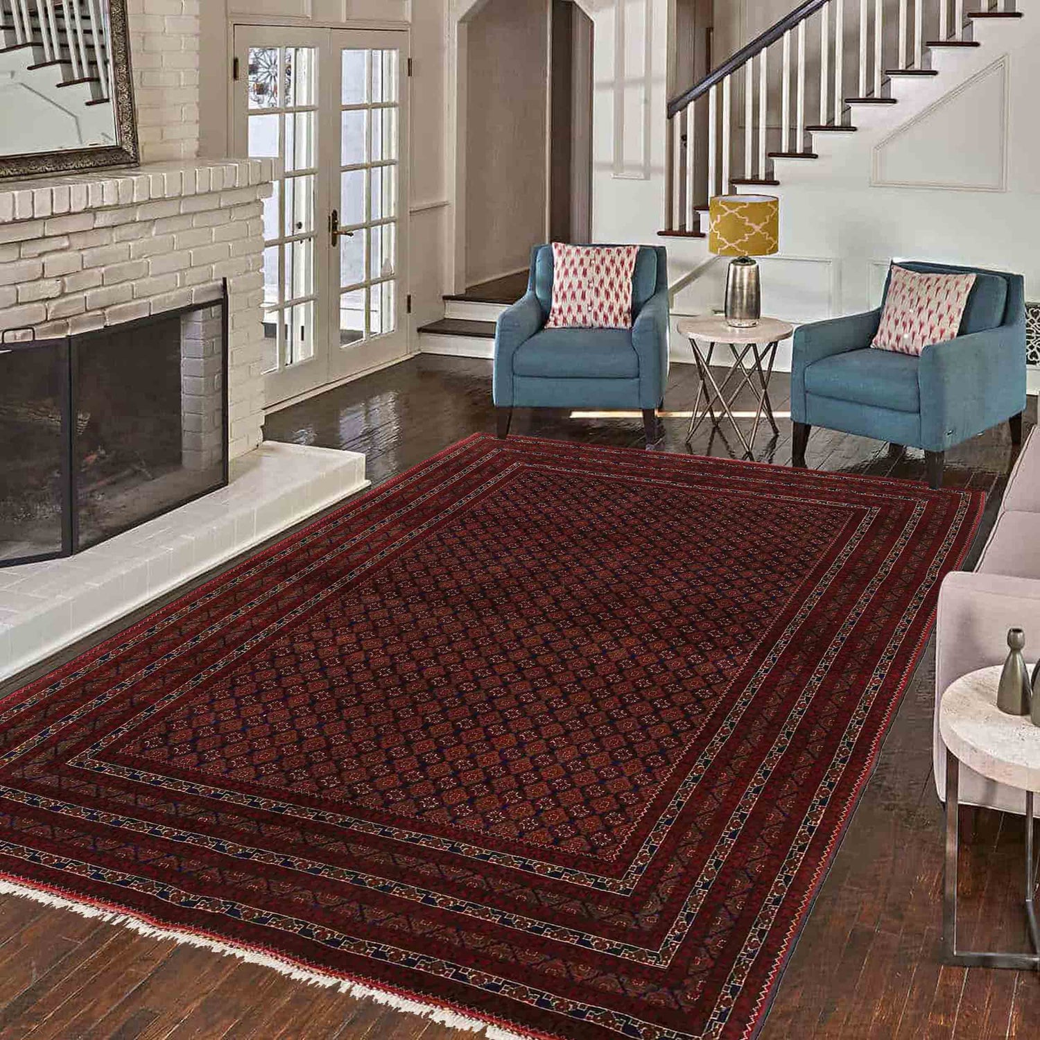 Oriental Handmade Khoja Roshnai Rug 6' 7" x 9' 5" ft / 200 x 286 cm - No. R21348