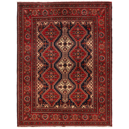 Authentic Hand-Knotted Afghan Rug 5' 5" x 6' 8" ft / 166 x 202 cm - No. R21355