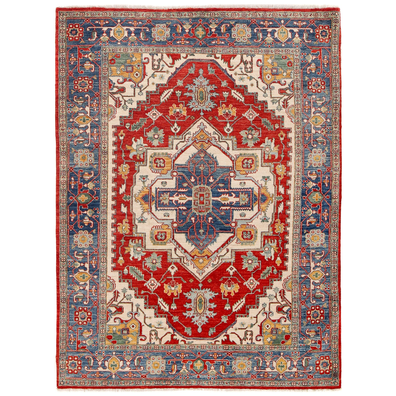 Hand Woven Heriz Design Carpet 5' 8" x 7' 9" ft / 172 x 235 cm - No. R21357