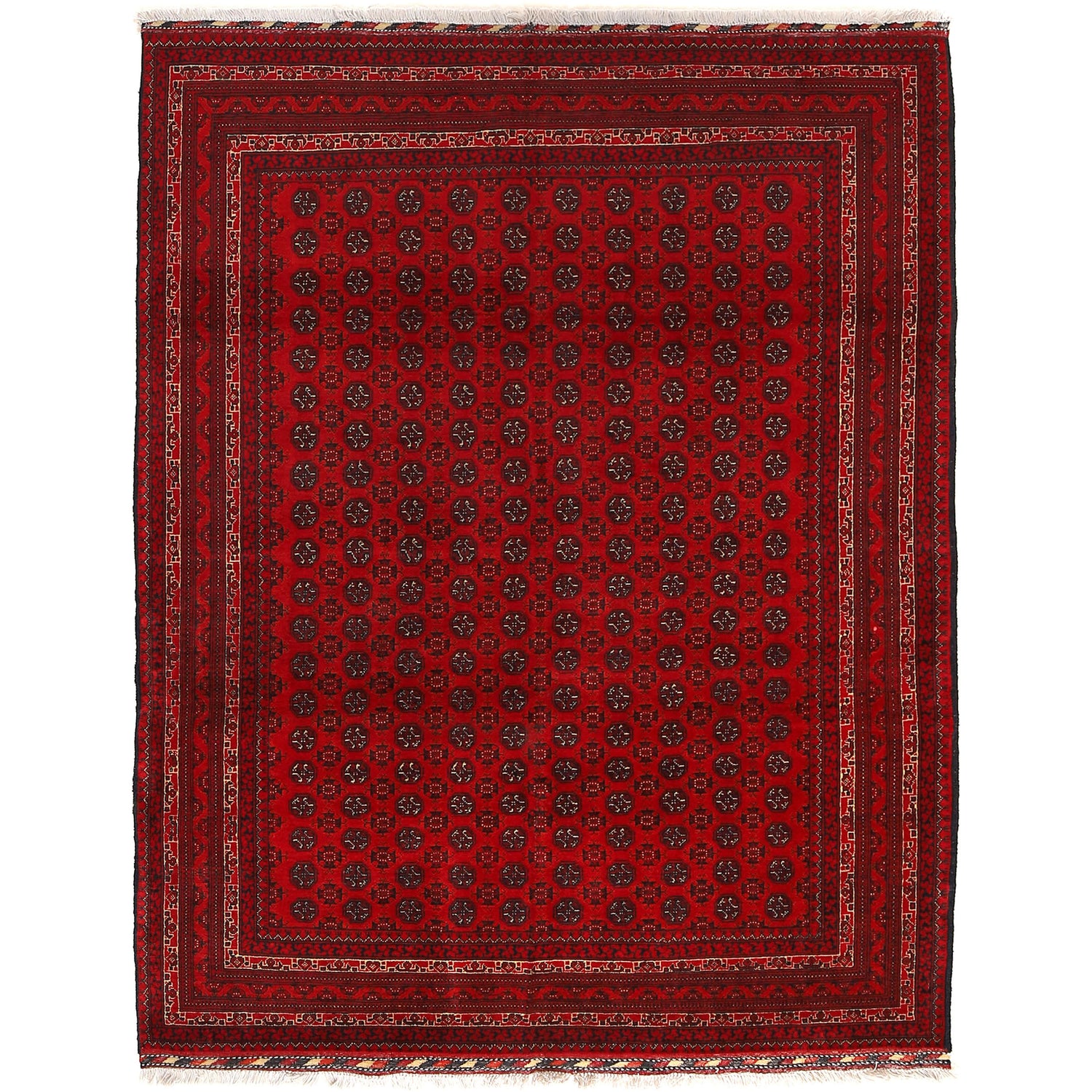 Rich Burgundy Color Khoja Roshnai Area Rug 5' 0" x 6' 6" ft / 153 x 198 cm - No. R21493
