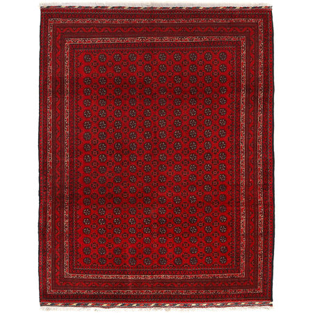 Rich Burgundy Color Khoja Roshnai Area Rug 5' 0" x 6' 6" ft / 153 x 198 cm - No. R21493