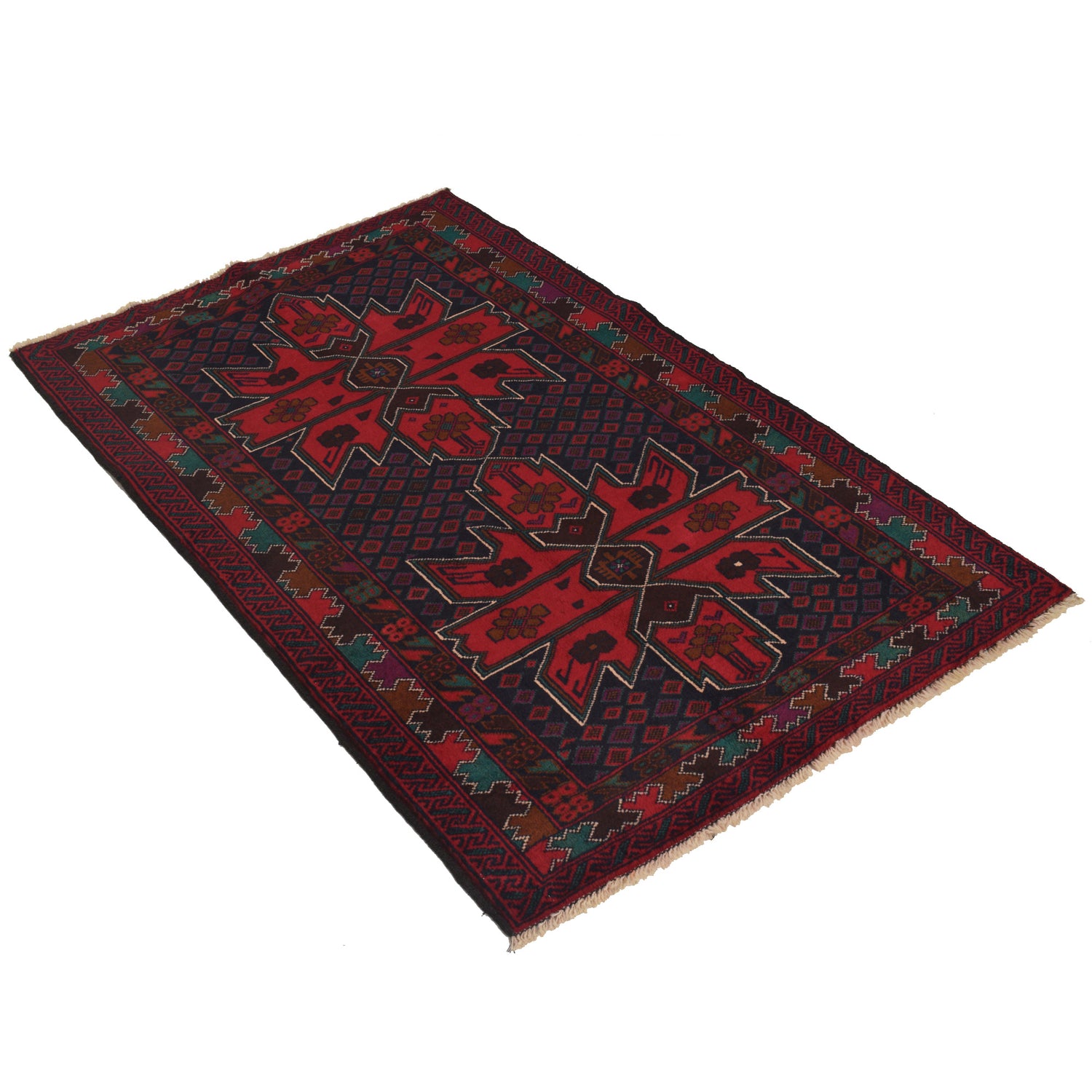Tribal Baloch Rug 3' 1" x 5' 0" ft / 94 x 152 cm - No. R22064