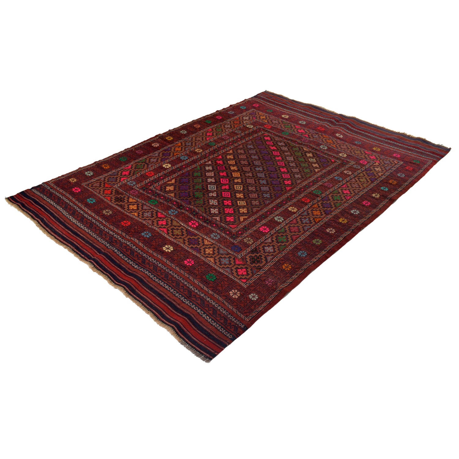 Handmade Flatweave Kilim 5' 3" x 7' 4" ft / 160 x 223 cm - No. R22252