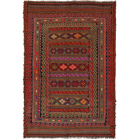 Handmade Flatweave Kilim 4' 4" x 6' 4" ft / 131 x 192 cm - No. R22253