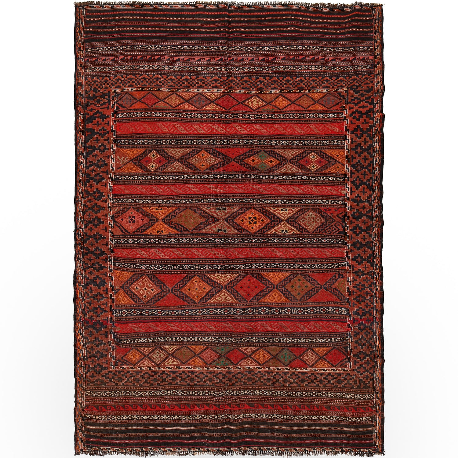 Handmade Flatweave Kilim 4' 6" x 6' 9" ft / 138 x 205 cm - No. R22254