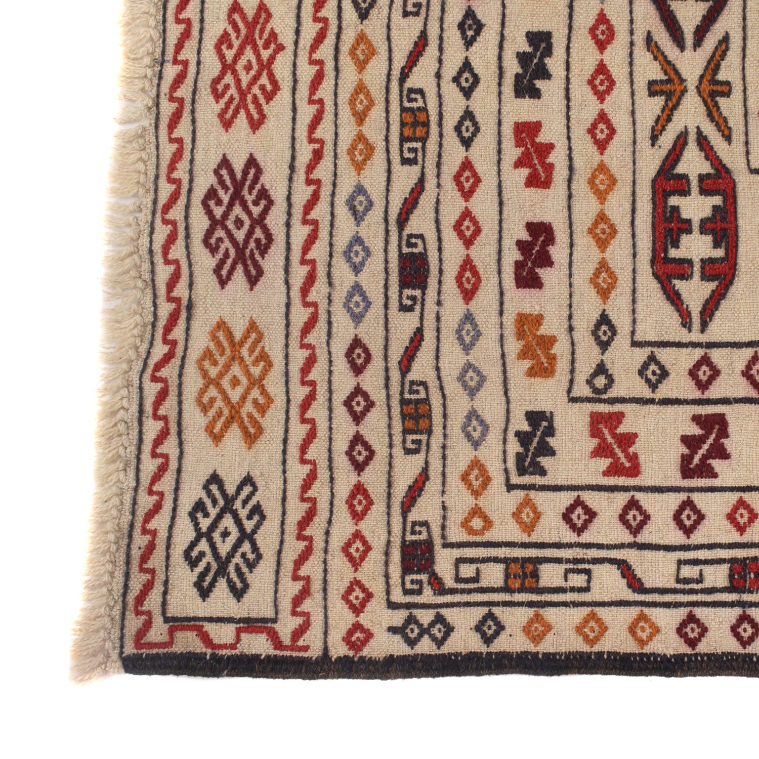 Handmade Soumak Kelim 4' 6" x 6' 5" ft / 136 x 196 cm - No. R22255