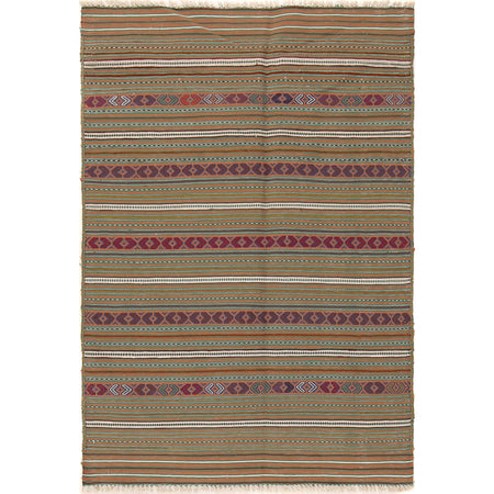 Hand Knotted Laghari Kilim 2' 10" x 4' 6" ft / 87 x 136 cm - No. R22276